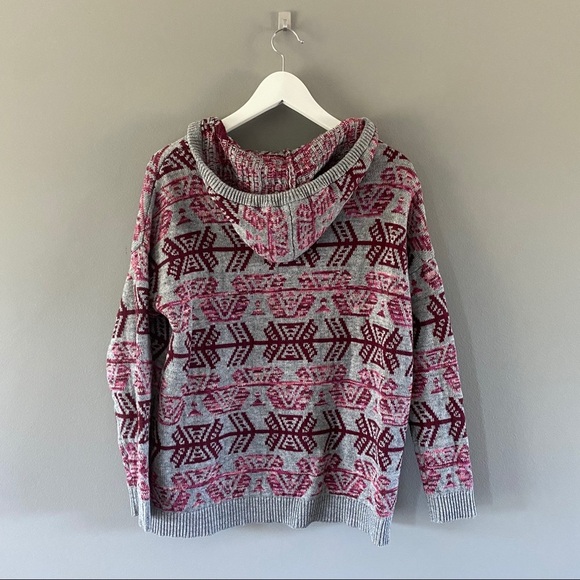 American Eagle Pullover Hoodie Pink/Gray Sz Medium - Picture 5 of 7